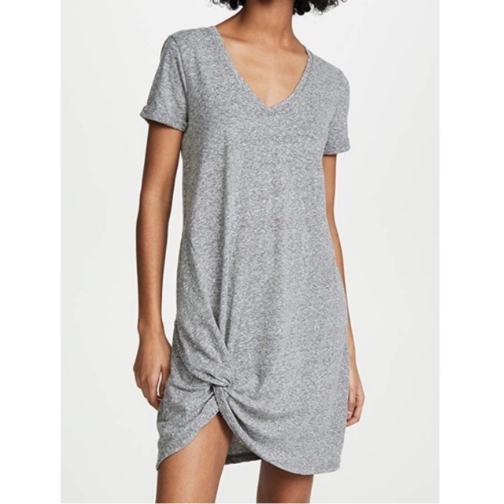 Z Supply Gray V-Neck Knot Dress